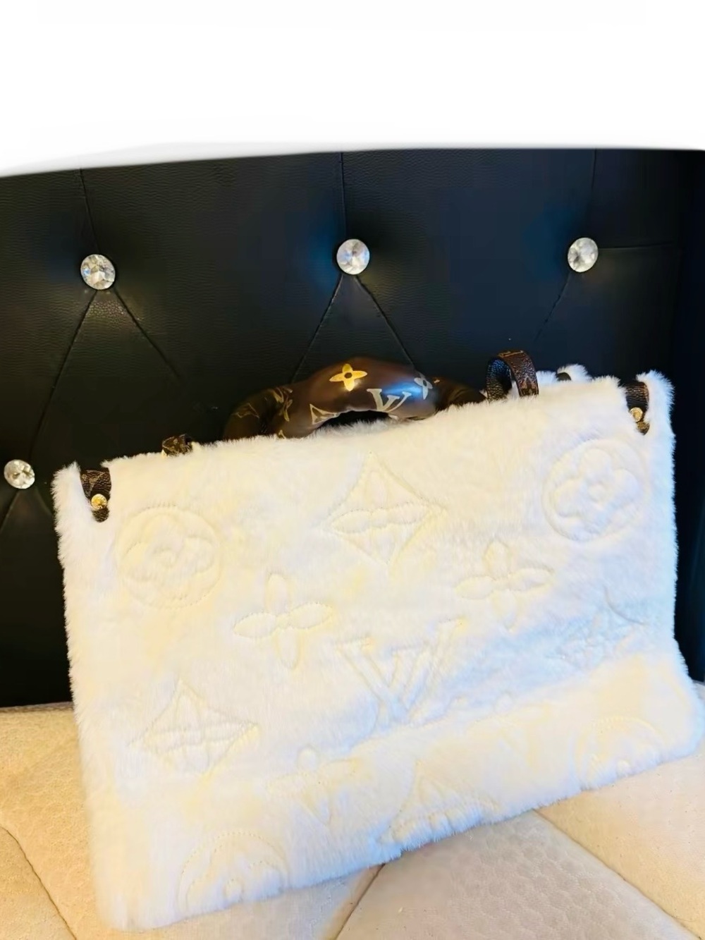 White Faux Fur Tote